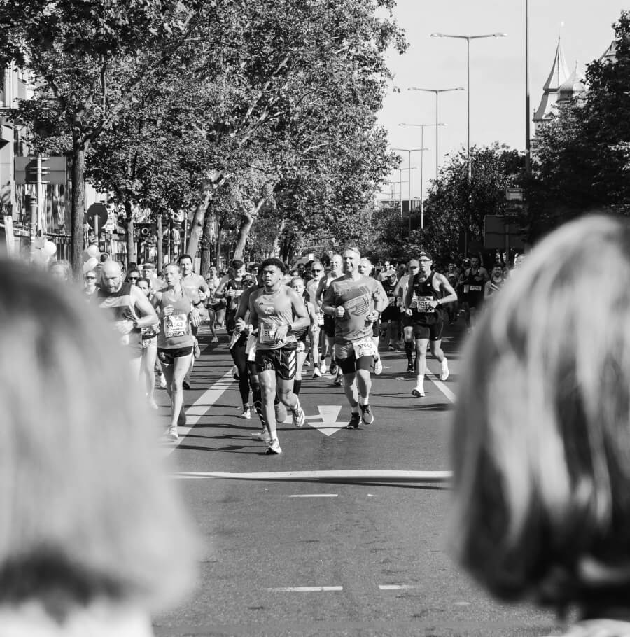 Values In Action Award Giveaway long view of people running a marathon.
